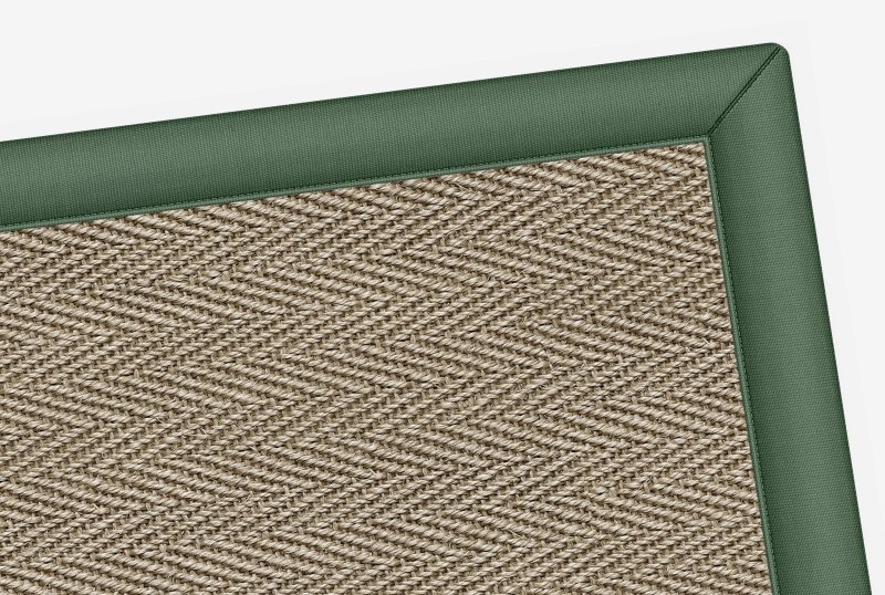 Sisal Herringbone Hambledon (4416) with Cotton Borders Moss (1003) 