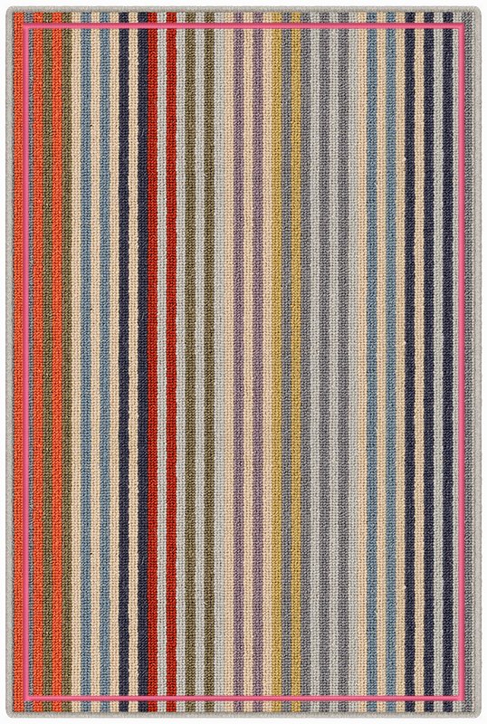Margo Selby Stripe Frolic Westbrook (1921) with Stripes Thick Borders Black (6203) outer and Cotton Borders Pink (1030) inner border (Double piping) 