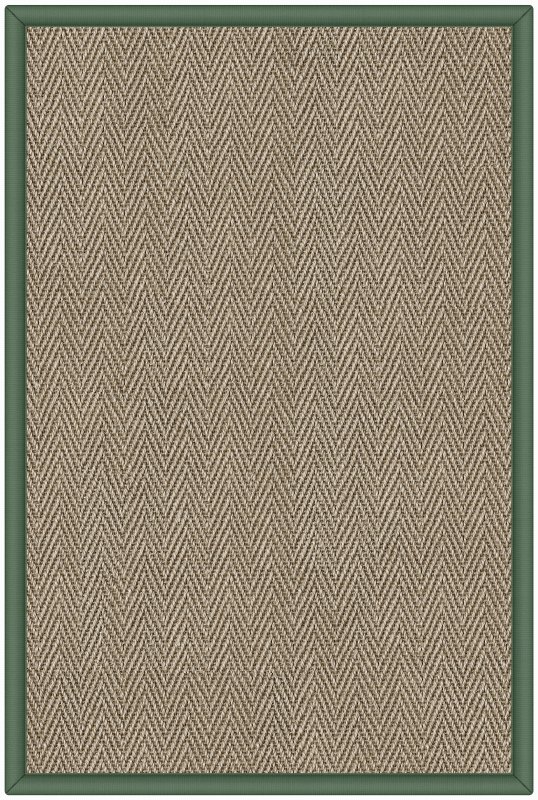 Sisal Herringbone Hambledon (4416) with Cotton Borders Moss (1003) 