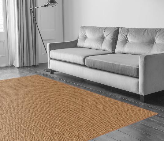 Coir Herringbone Natural Carpet 4603 in Living Room