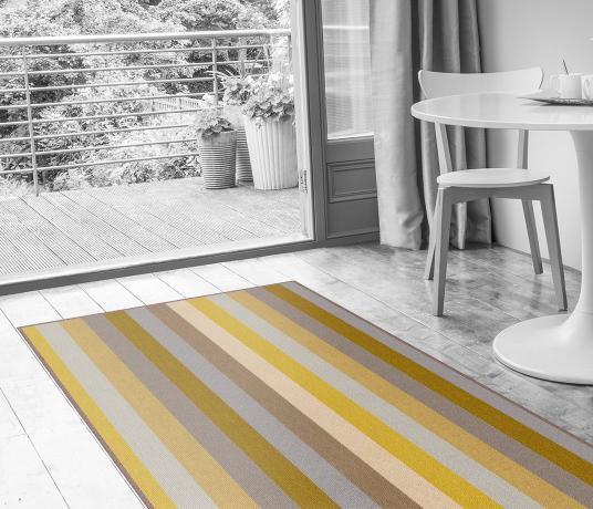 Margo Selby Stripe Sun Whitstable Carpet 1910 in Living Room (Make Me A Rug)