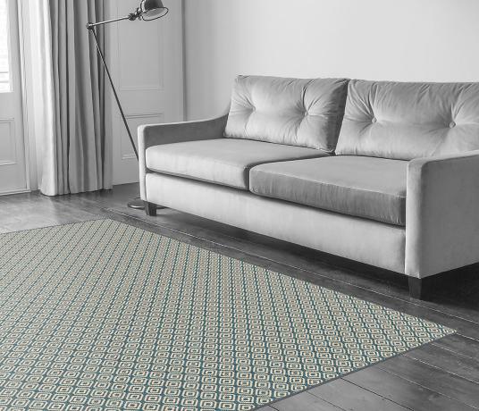 Quirky Geo Duck Egg Carpet 7130 in Living Room