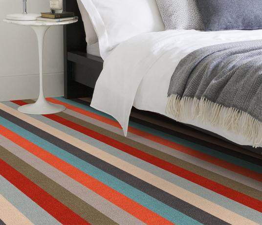 Margo Selby Stripe Frolic Minnis Carpet 1920 in Bedroom