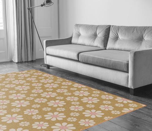 Quirky Bloom Polenta Carpet 7172 in Living Room