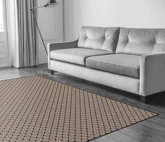 Quirky Geo Black Carpet 7131 in Living Room